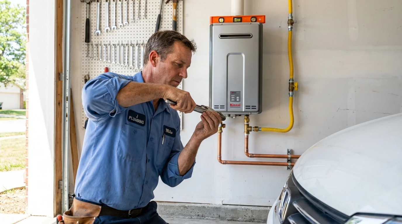 Tankless water heater installation by a Johns Plumbing LLC plumber in Castle Dale